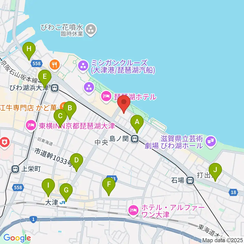 大津市民会館周辺のコンビニエンスストア一覧地図