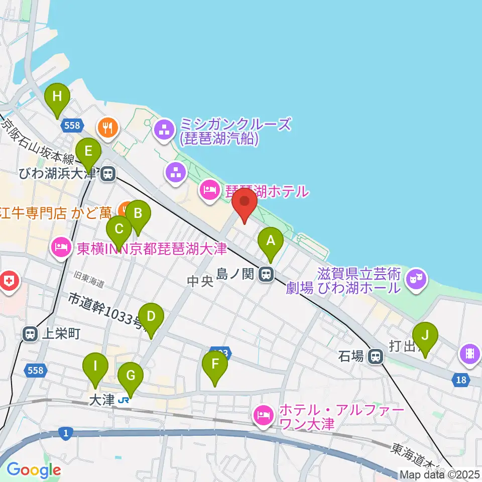 大津市民会館周辺のコンビニエンスストア一覧地図