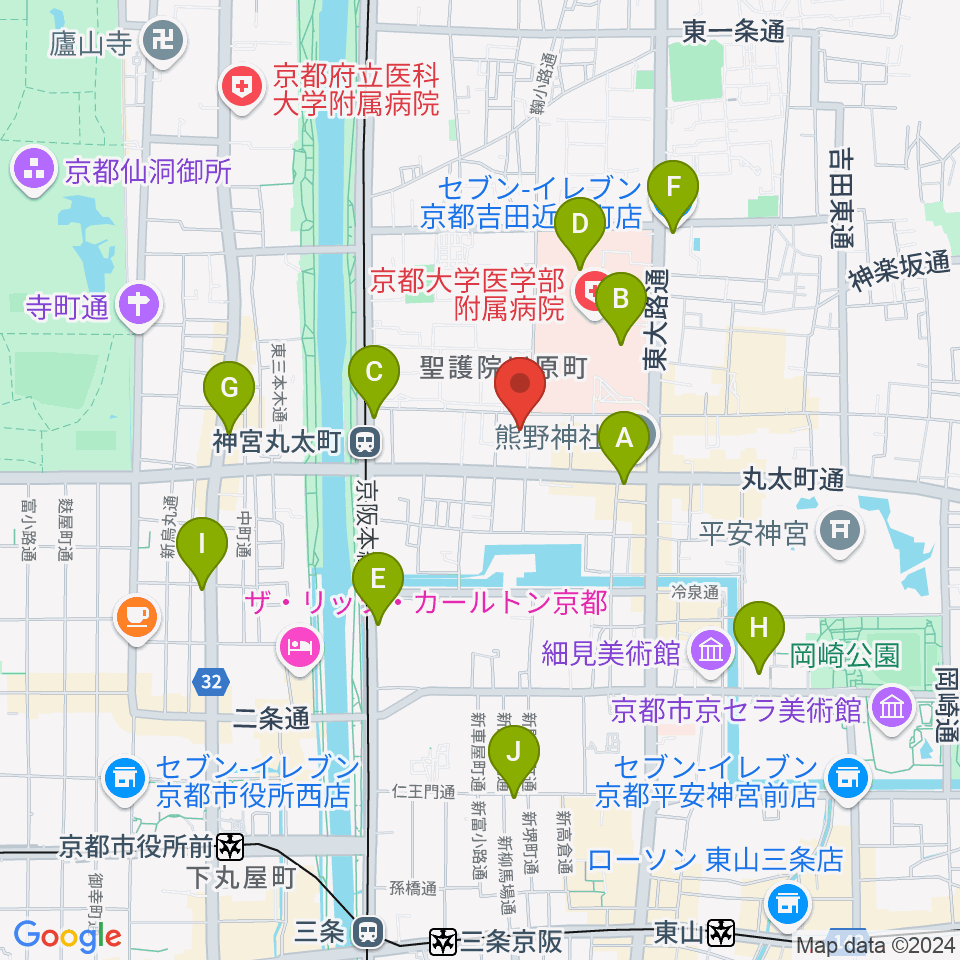 京都教育文化センター周辺のコンビニエンスストア一覧地図