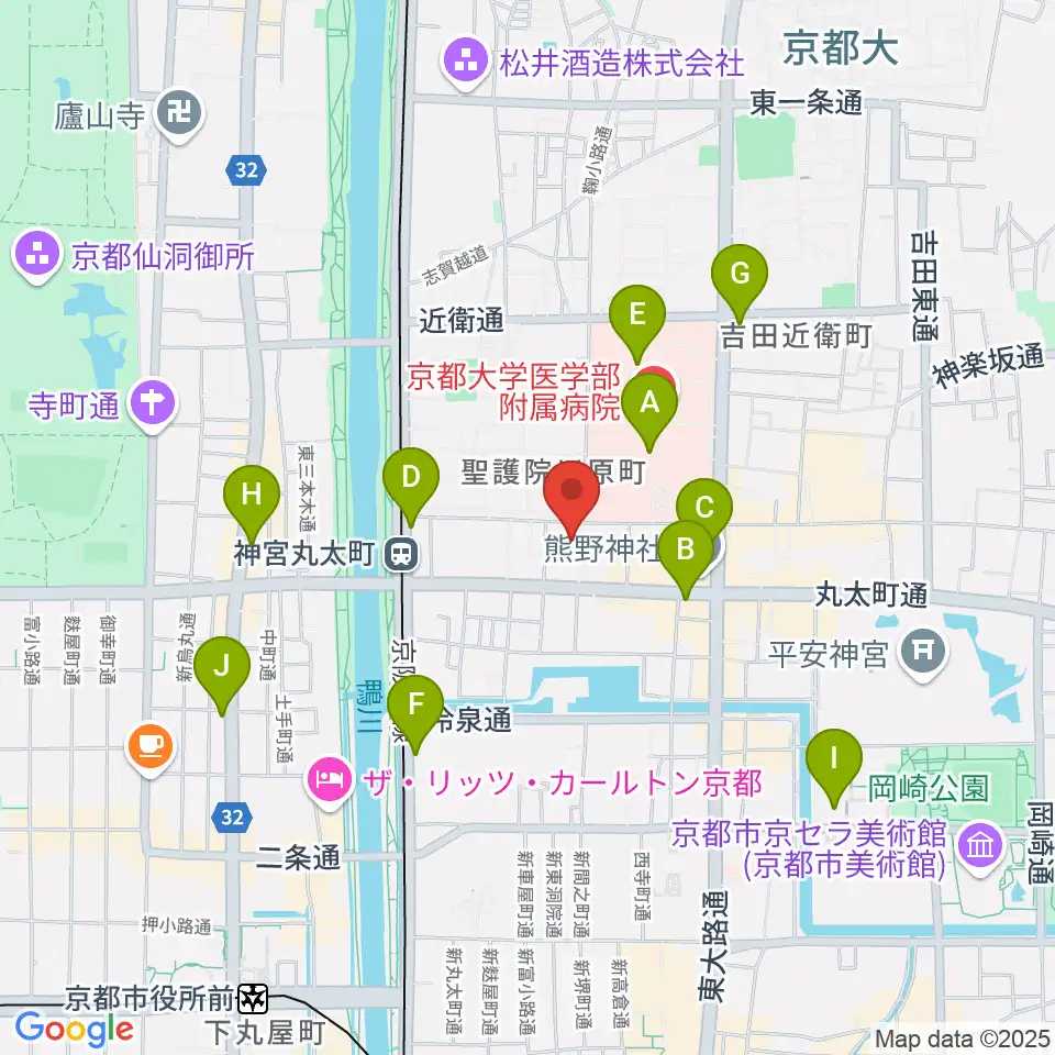 京都教育文化センター周辺のコンビニエンスストア一覧地図