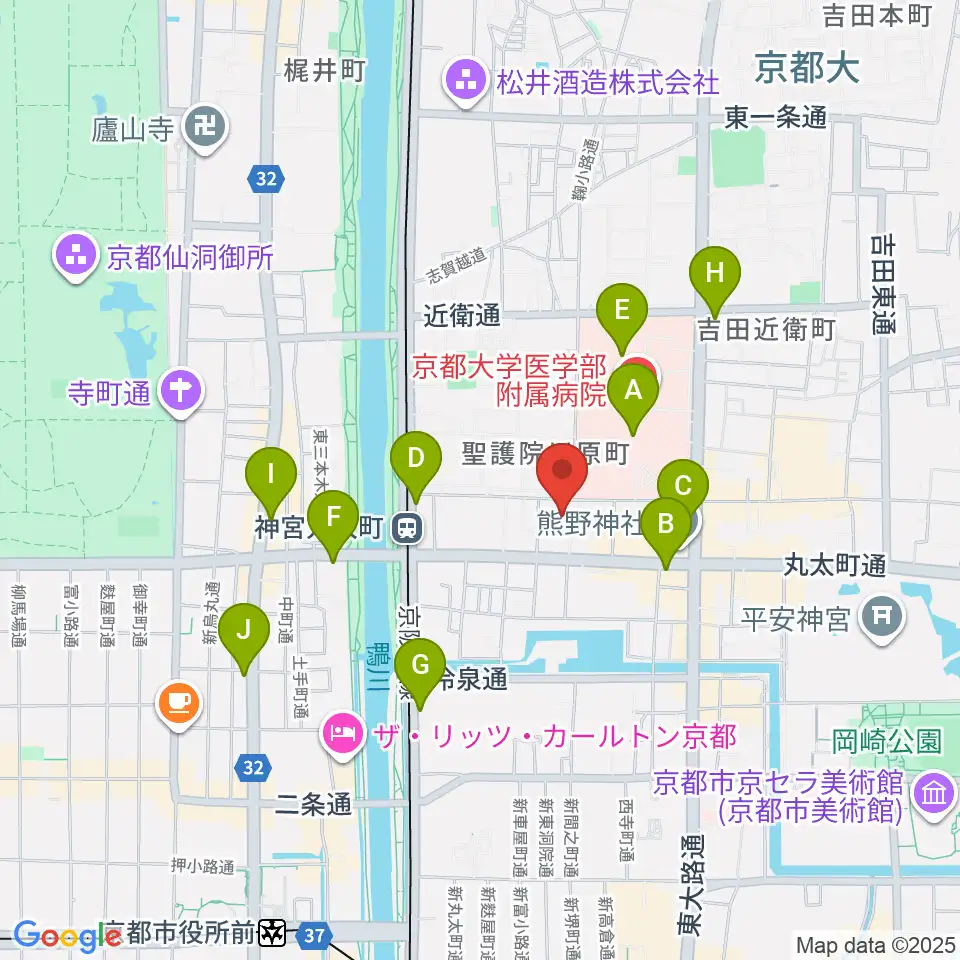 京都教育文化センター周辺のコンビニエンスストア一覧地図