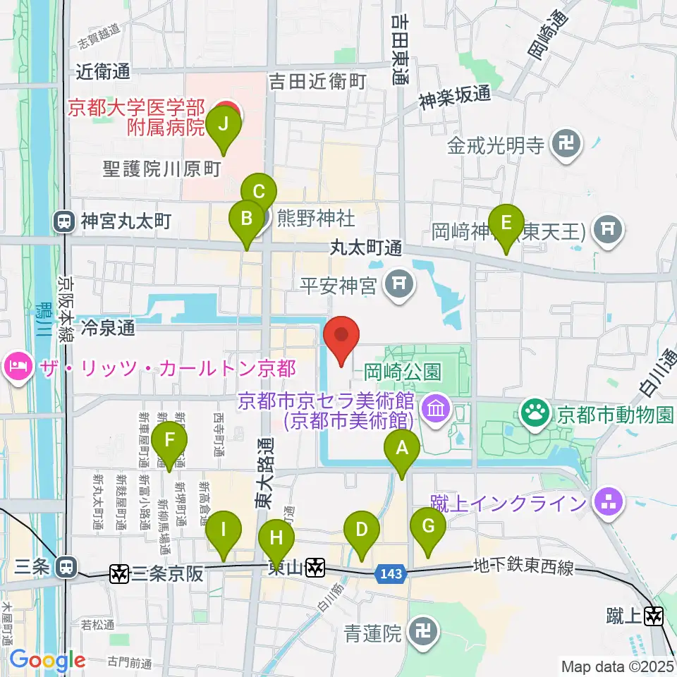 ロームシアター京都周辺のコンビニエンスストア一覧地図