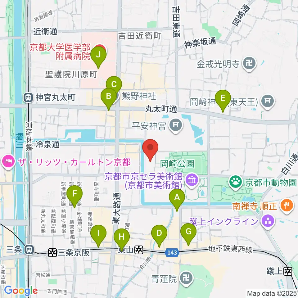 ロームシアター京都周辺のコンビニエンスストア一覧地図