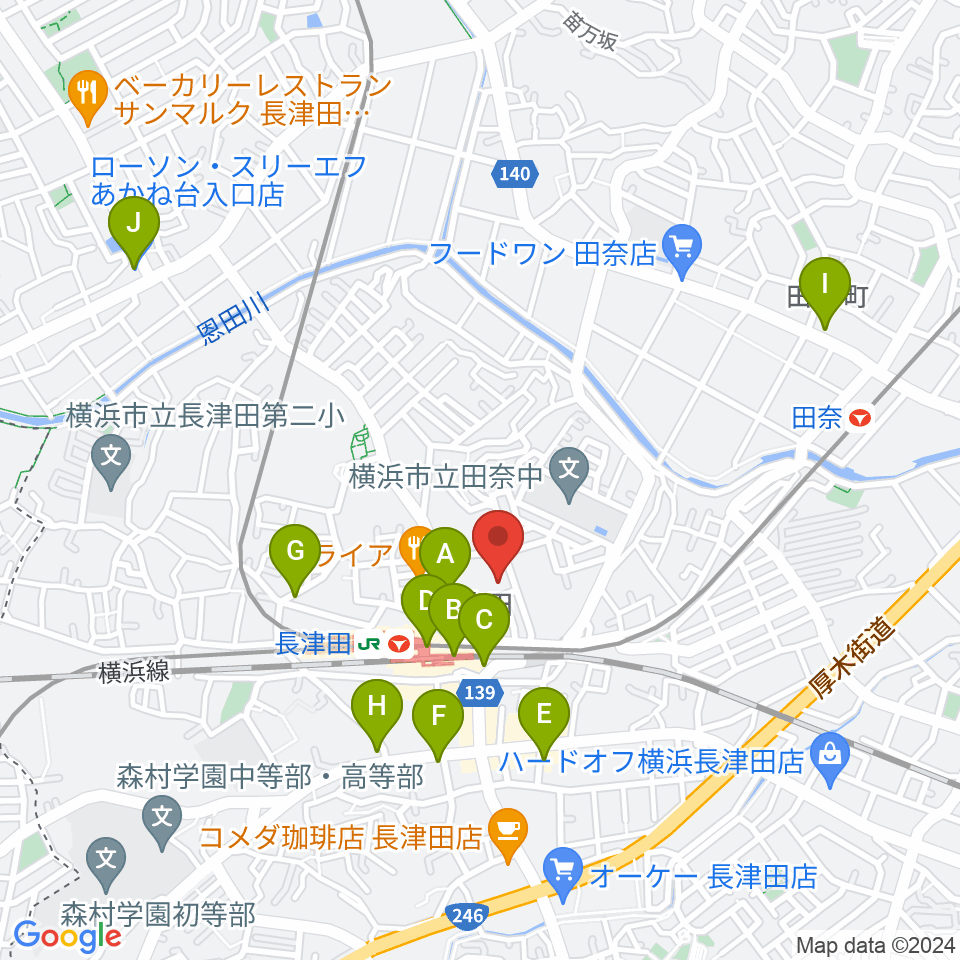 みどりアートパーク（横浜市緑区民文化センター）周辺のコンビニエンスストア一覧地図
