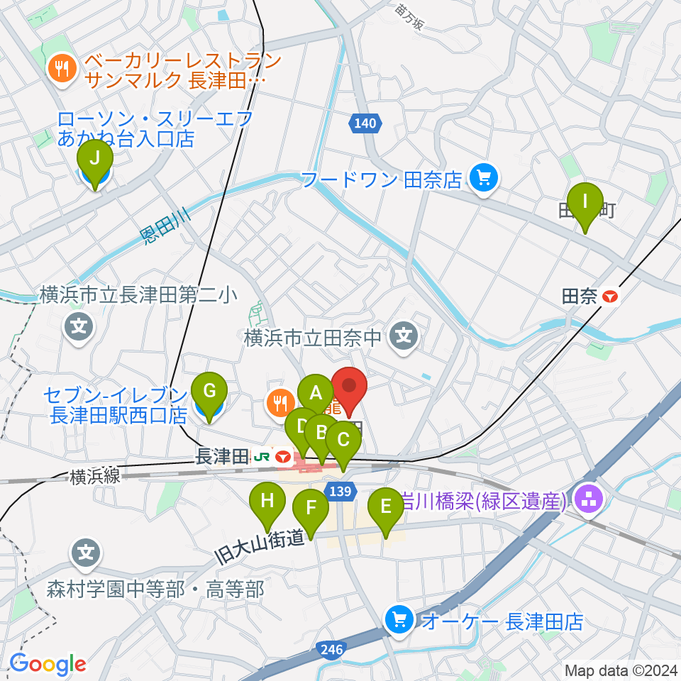 横浜市緑区民文化センター みどりアートパーク周辺のコンビニエンスストア一覧地図