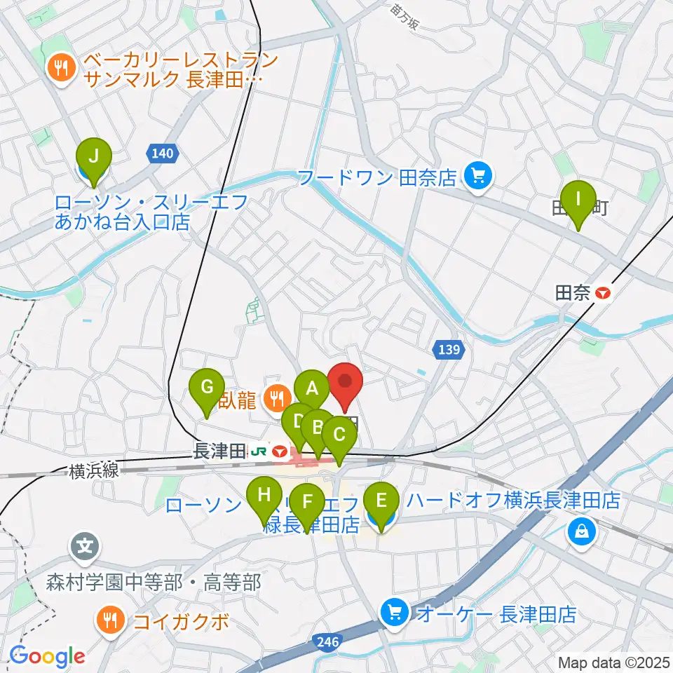横浜市緑区民文化センター みどりアートパーク周辺のコンビニエンスストア一覧地図
