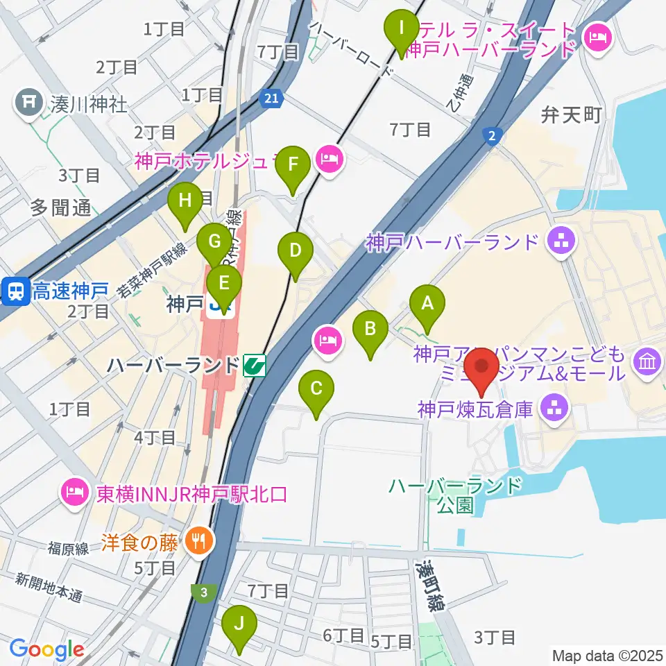 神戸モズライトカフェ周辺のコンビニエンスストア一覧地図