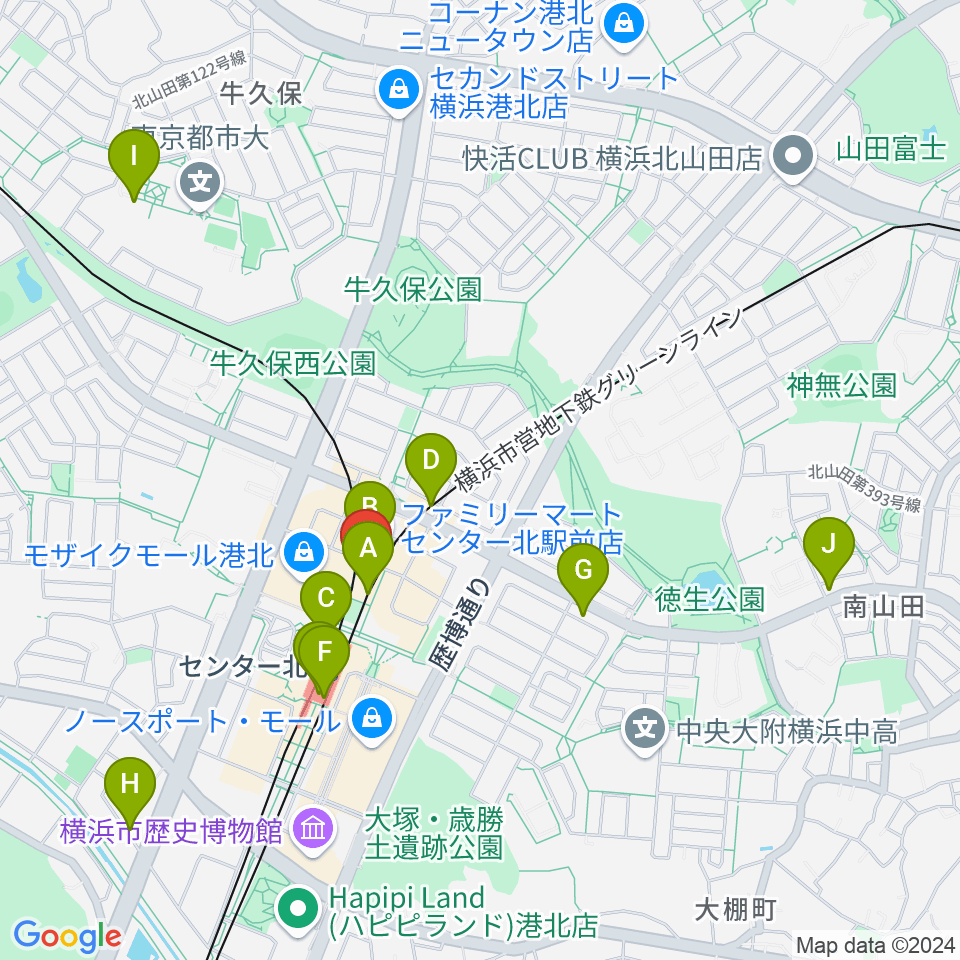 横浜YTJホール周辺のコンビニエンスストア一覧地図