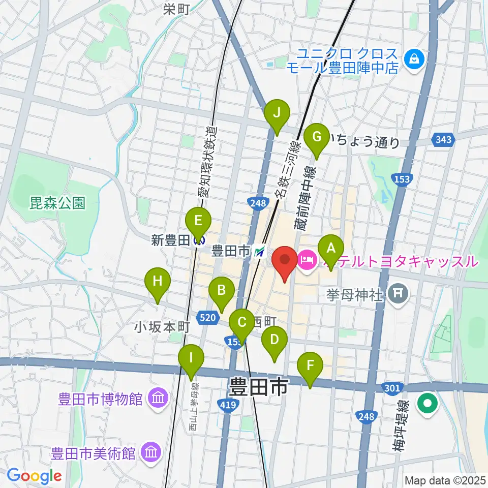 豊田市コンサートホール周辺のコンビニエンスストア一覧地図
