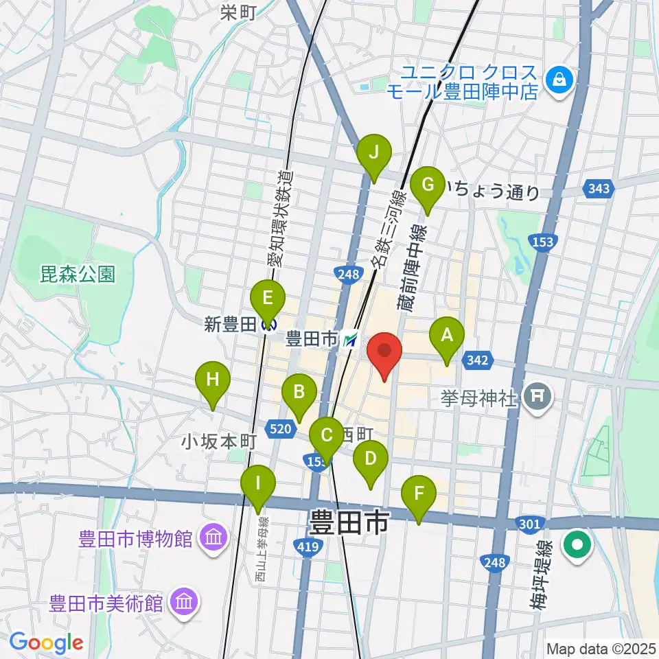 豊田市コンサートホール周辺のコンビニエンスストア一覧地図