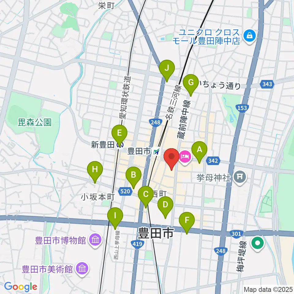 豊田市コンサートホール周辺のコンビニエンスストア一覧地図