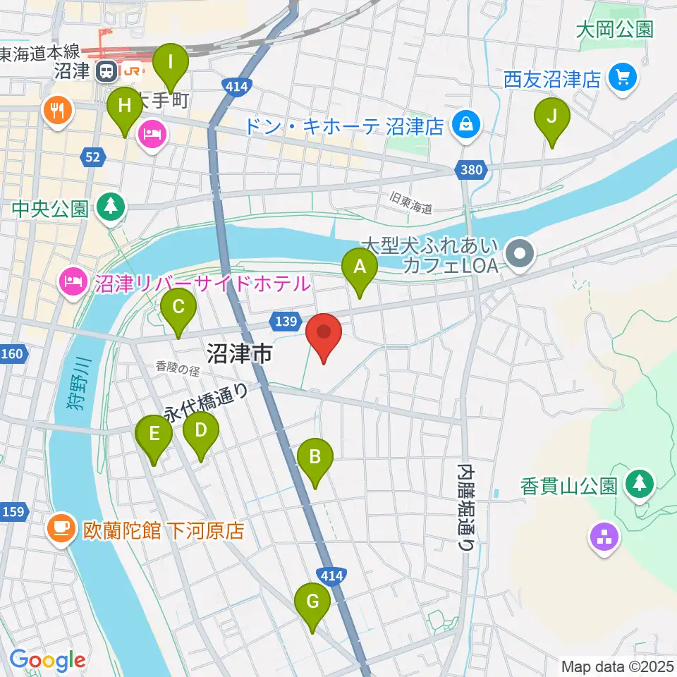 沼津市民文化センター周辺のコンビニエンスストア一覧地図