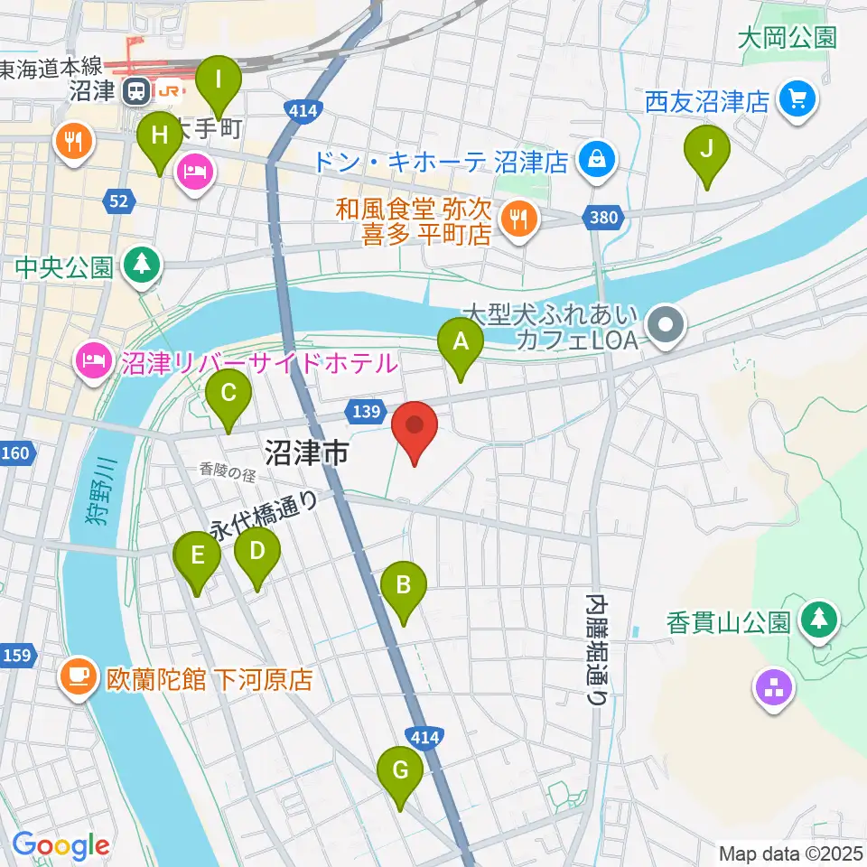 沼津市民文化センター周辺のコンビニエンスストア一覧地図