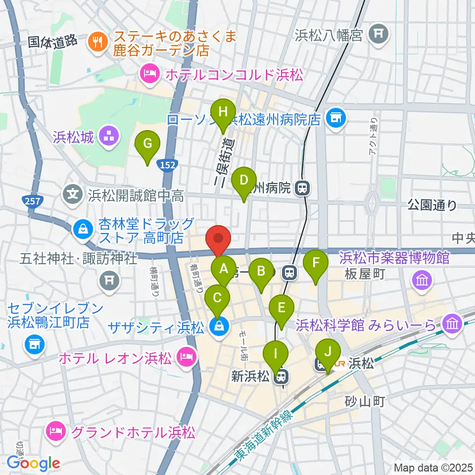 浜松FORCE周辺のコンビニエンスストア一覧地図
