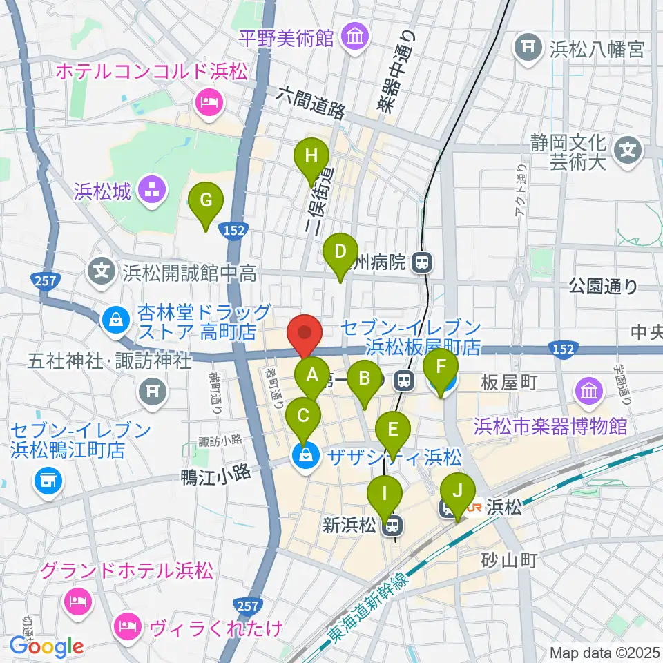 浜松FORCE周辺のコンビニエンスストア一覧地図
