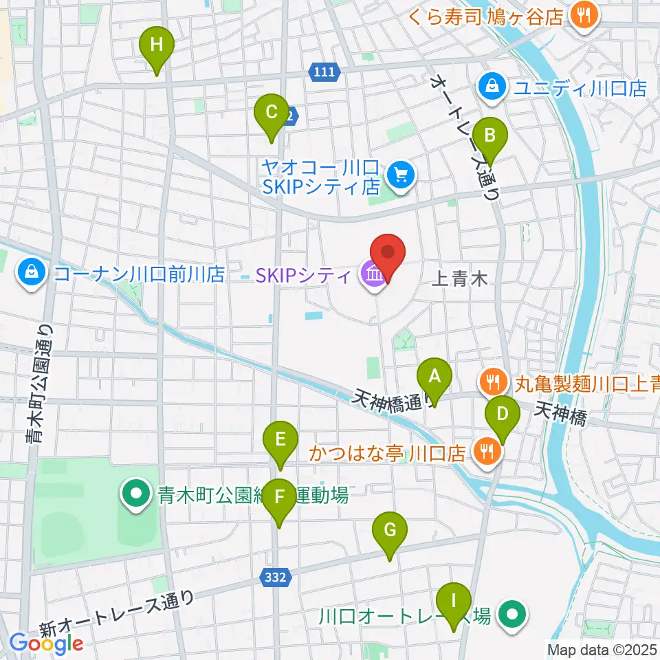 SKIPシティ彩の国ビジュアルプラザ周辺のコンビニエンスストア一覧地図