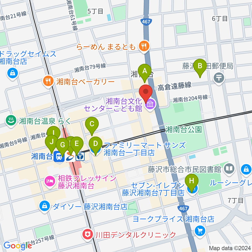 湘南台文化センターこども館周辺のコンビニエンスストア一覧地図