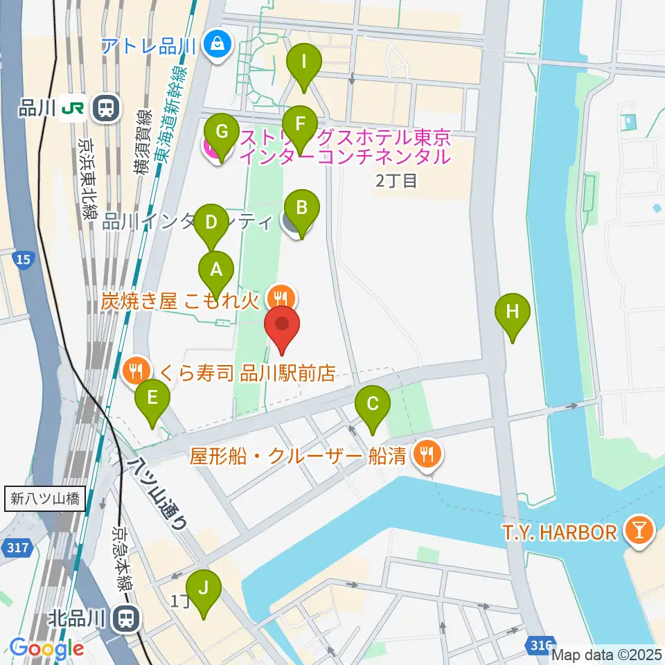 品川インターシティホール周辺のコンビニエンスストア一覧地図