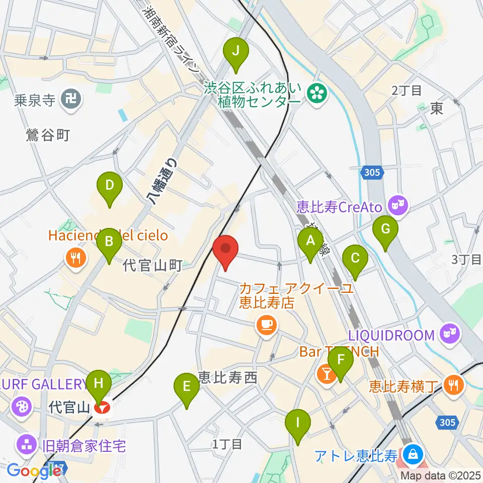 シアター代官山周辺のコンビニエンスストア一覧地図