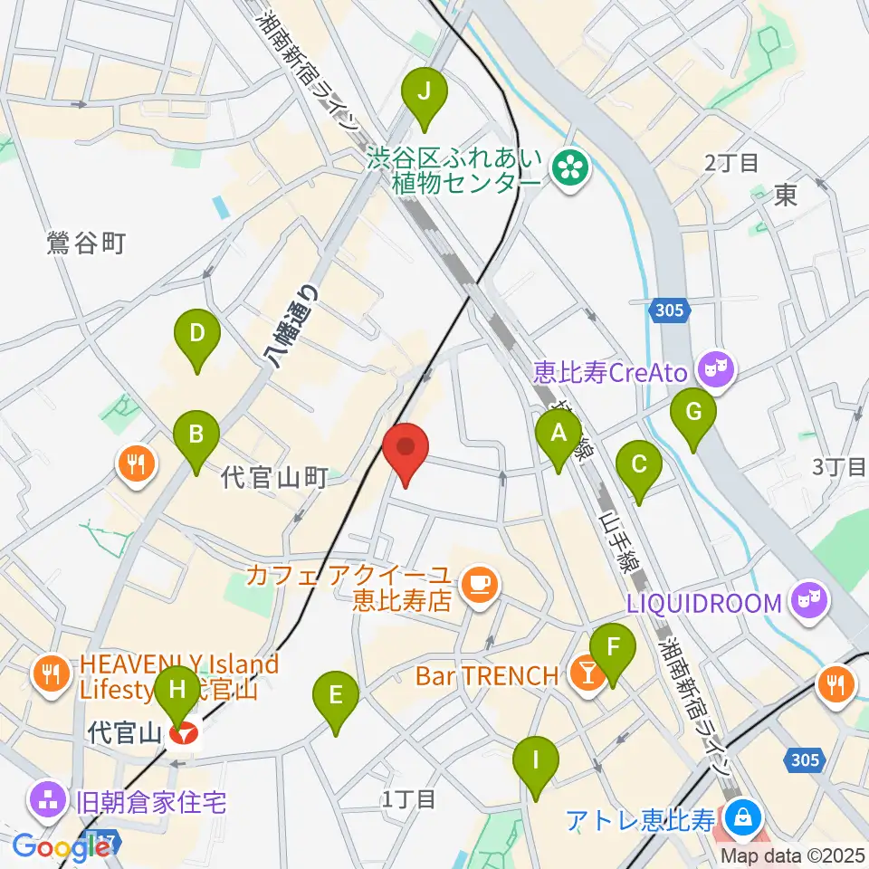 シアター代官山周辺のコンビニエンスストア一覧地図