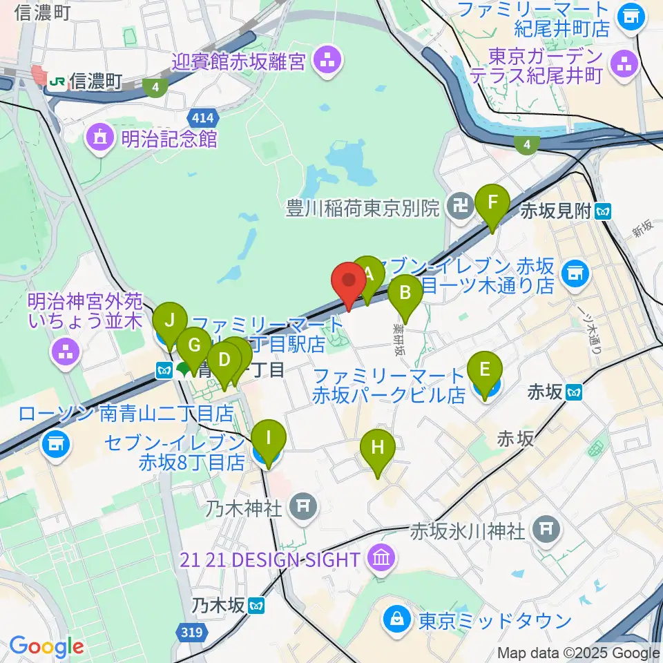 草月会館 草月ホール周辺のコンビニエンスストア一覧地図