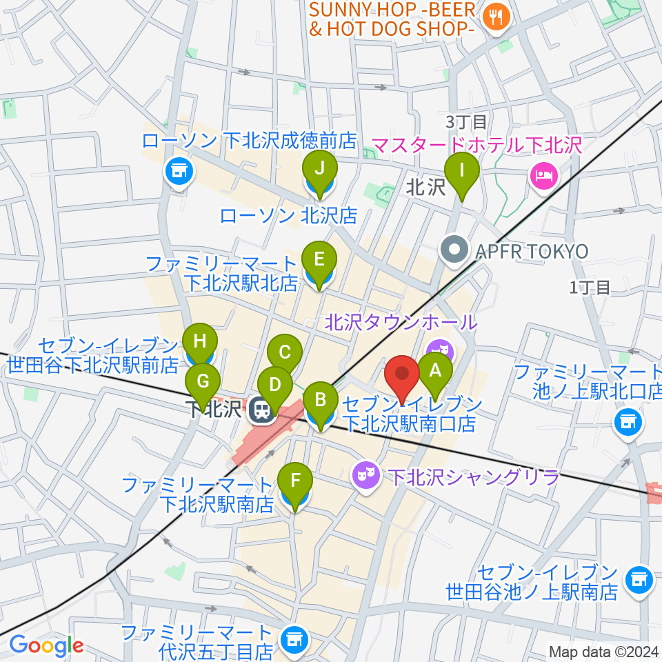 劇・小劇場周辺のコンビニエンスストア一覧地図