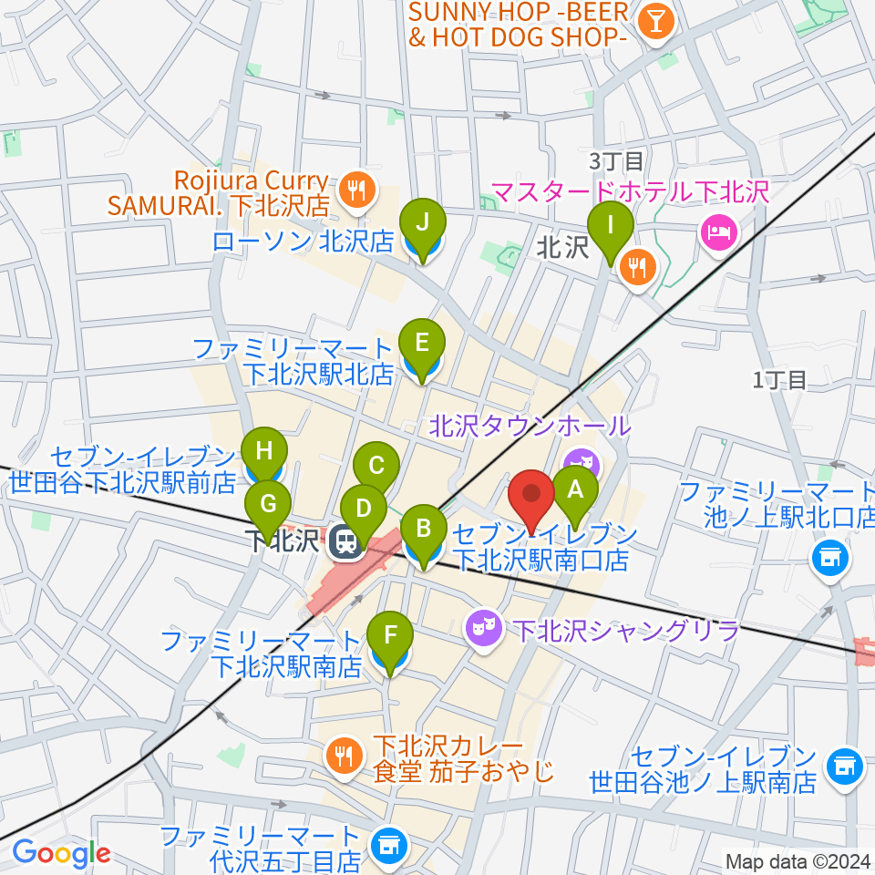 劇・小劇場周辺のコンビニエンスストア一覧地図