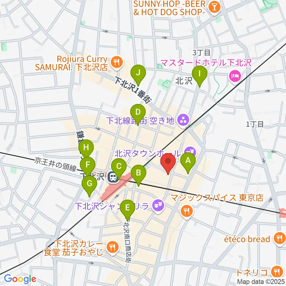 小劇場楽園周辺のコンビニエンスストア一覧地図