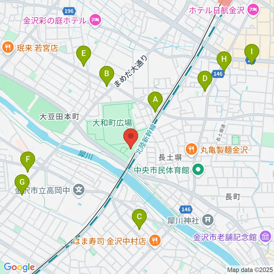金沢市民芸術村周辺のコンビニエンスストア一覧地図