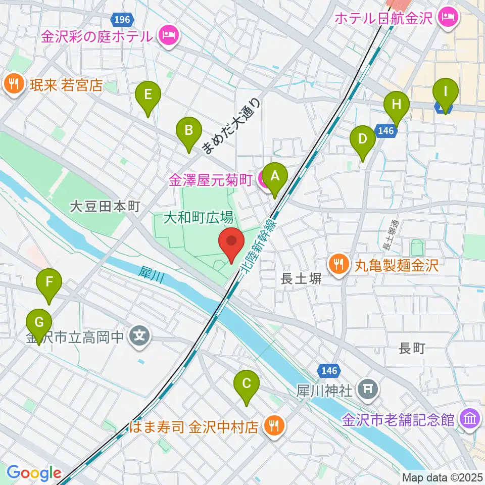 金沢市民芸術村周辺のコンビニエンスストア一覧地図