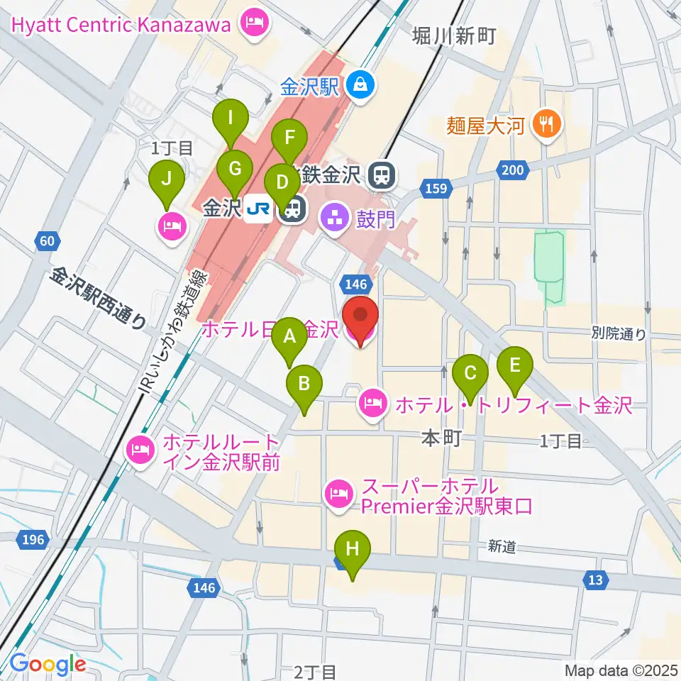 金沢市アートホール周辺のコンビニエンスストア一覧地図