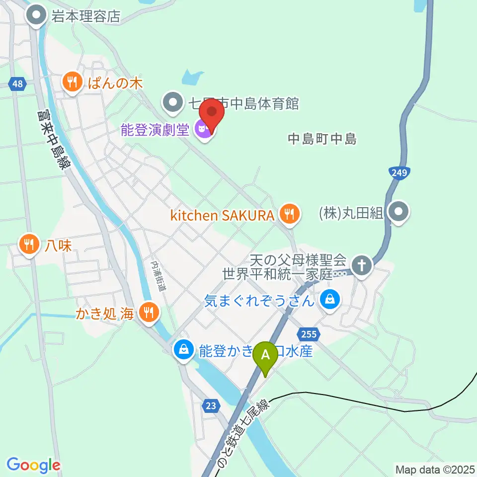 能登演劇堂周辺のコンビニエンスストア一覧地図