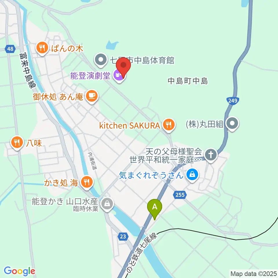 能登演劇堂周辺のコンビニエンスストア一覧地図