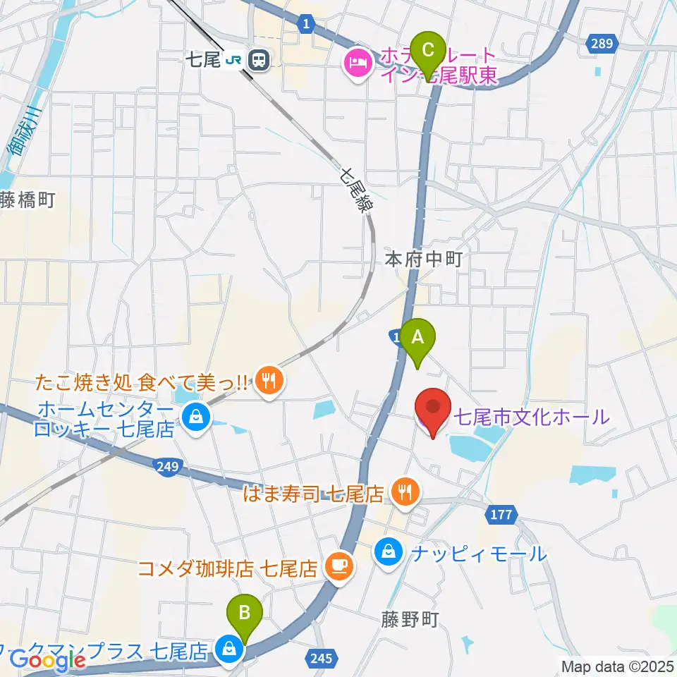 七尾市文化ホール周辺のコンビニエンスストア一覧地図