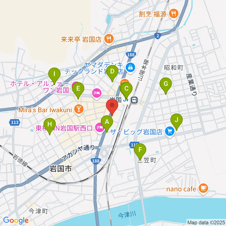 岩国ロックカントリー周辺のコンビニエンスストア一覧地図