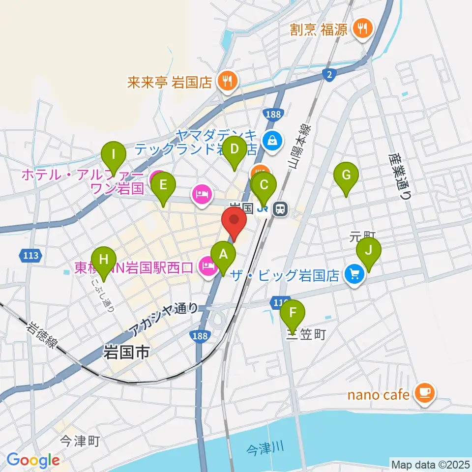 岩国ロックカントリー周辺のコンビニエンスストア一覧地図