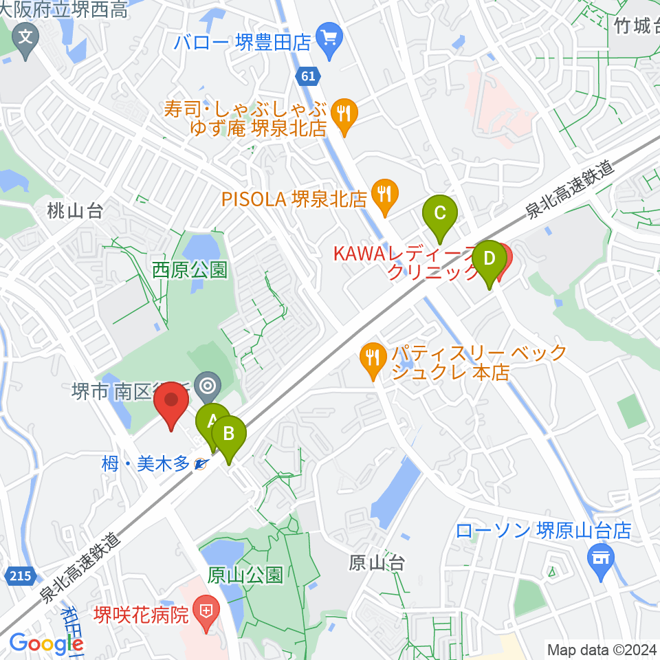 堺市立栂文化会館周辺のコンビニエンスストア一覧地図