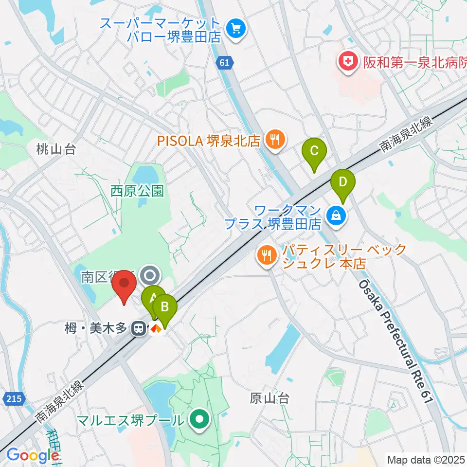 堺市立栂文化会館周辺のコンビニエンスストア一覧地図