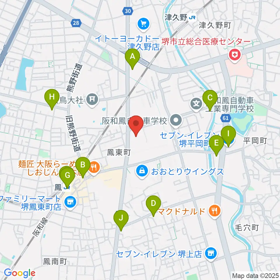 堺市西文化会館ウェスティ周辺のコンビニエンスストア一覧地図