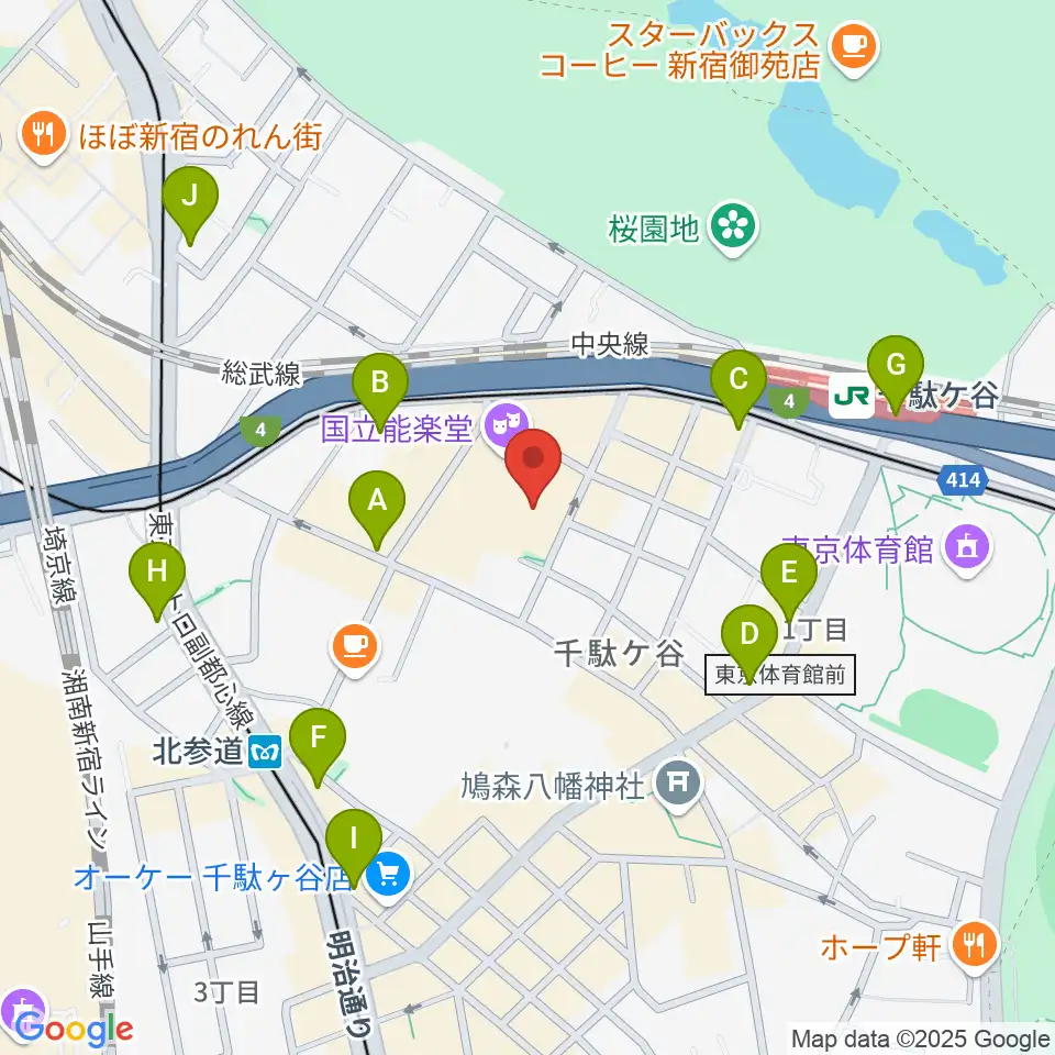 国立能楽堂周辺のコンビニエンスストア一覧地図