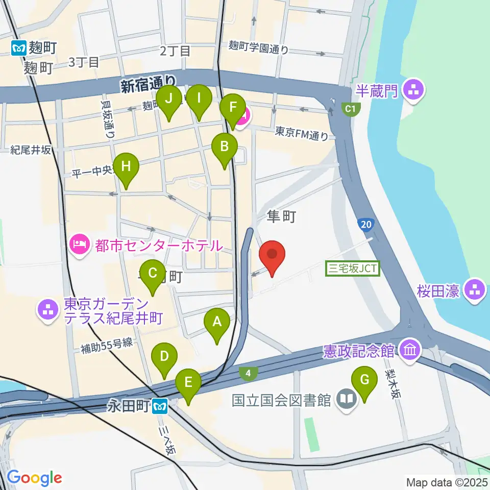 国立演芸場周辺のコンビニエンスストア一覧地図