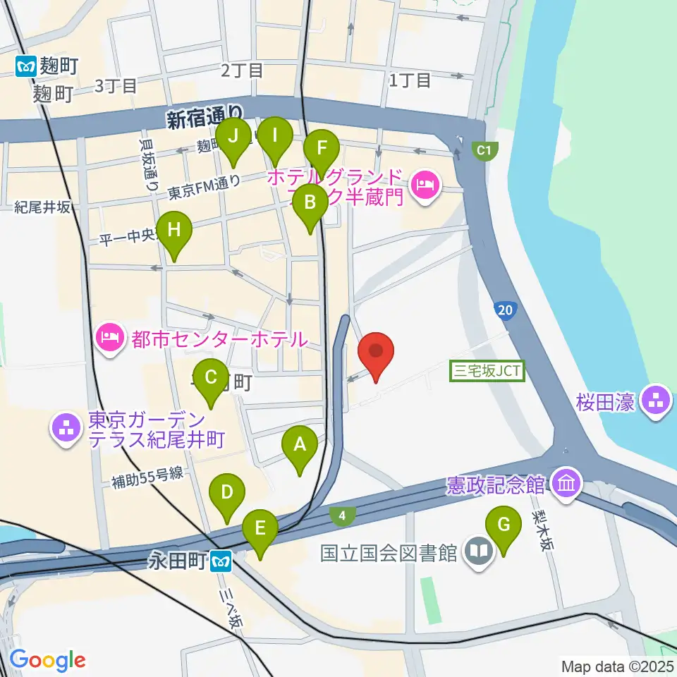 国立演芸場周辺のコンビニエンスストア一覧地図
