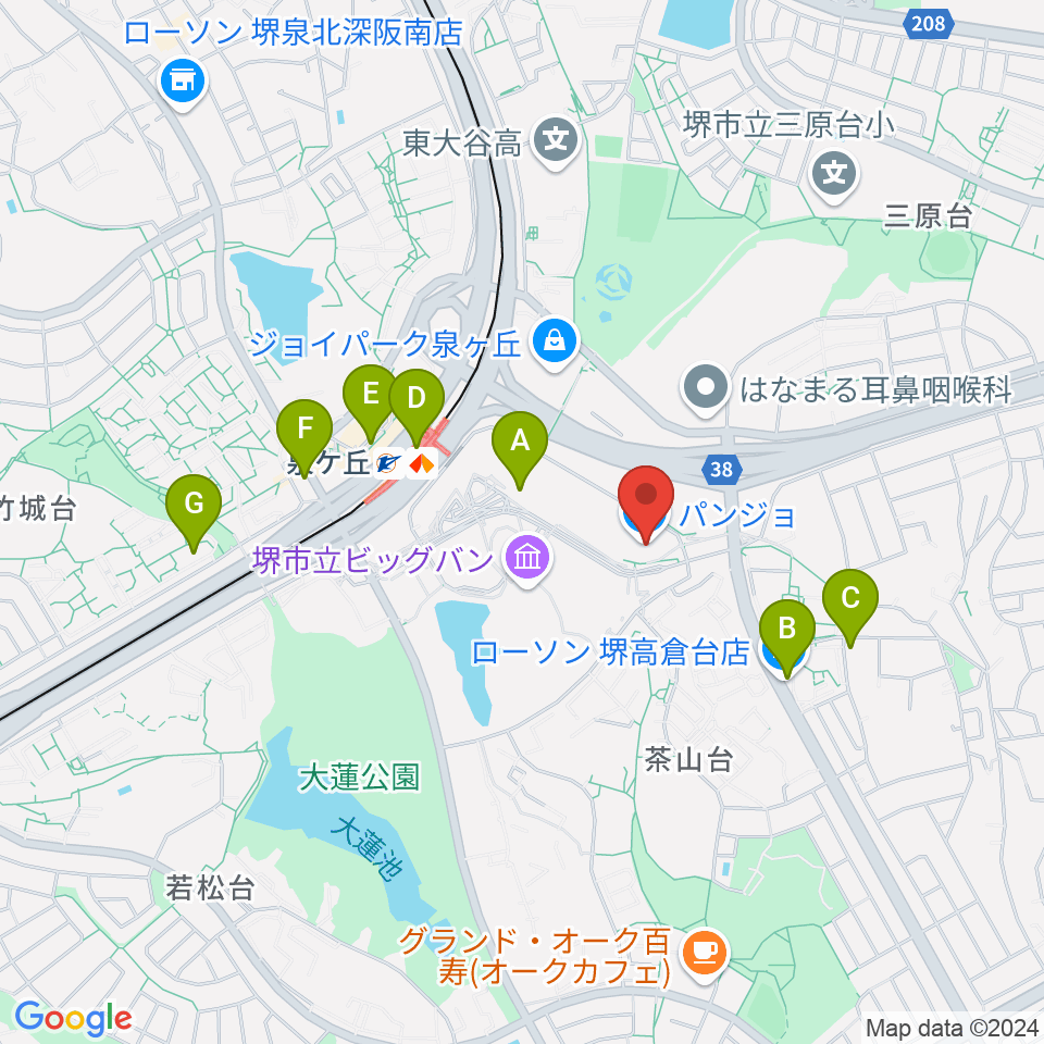 パンジョホール周辺のコンビニエンスストア一覧地図