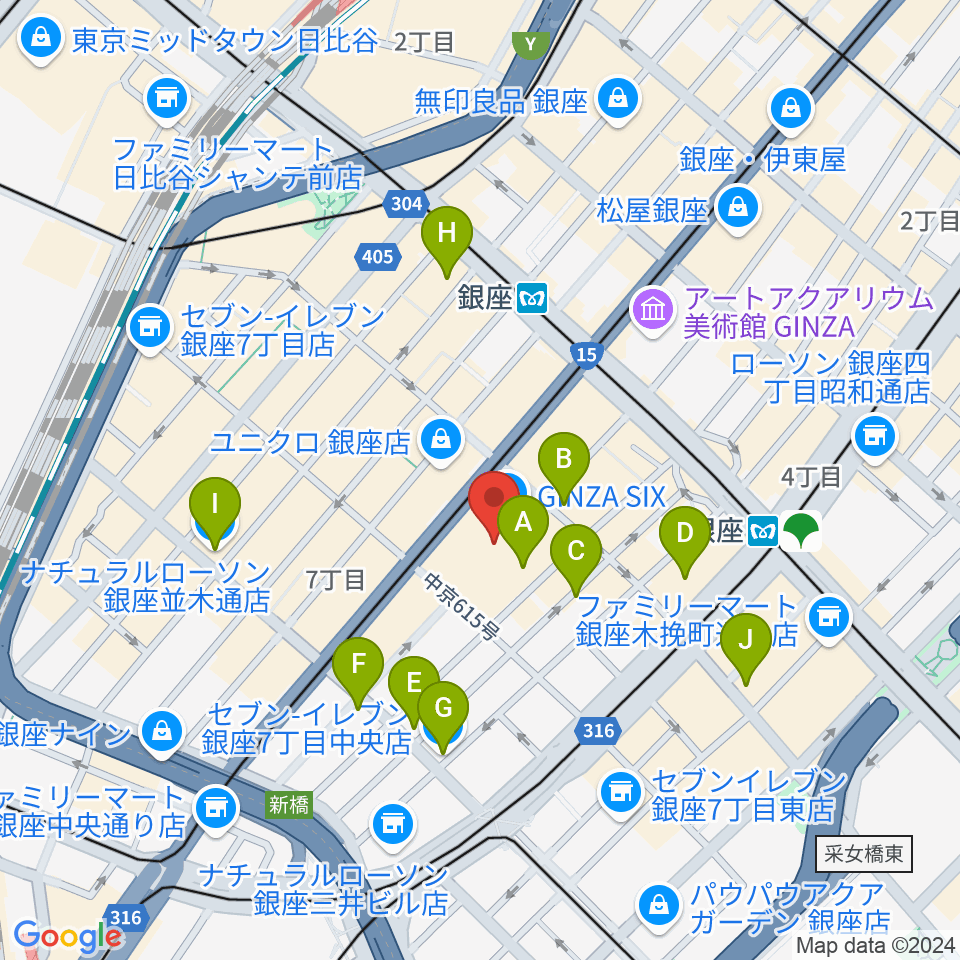 観世能楽堂周辺のコンビニエンスストア一覧地図