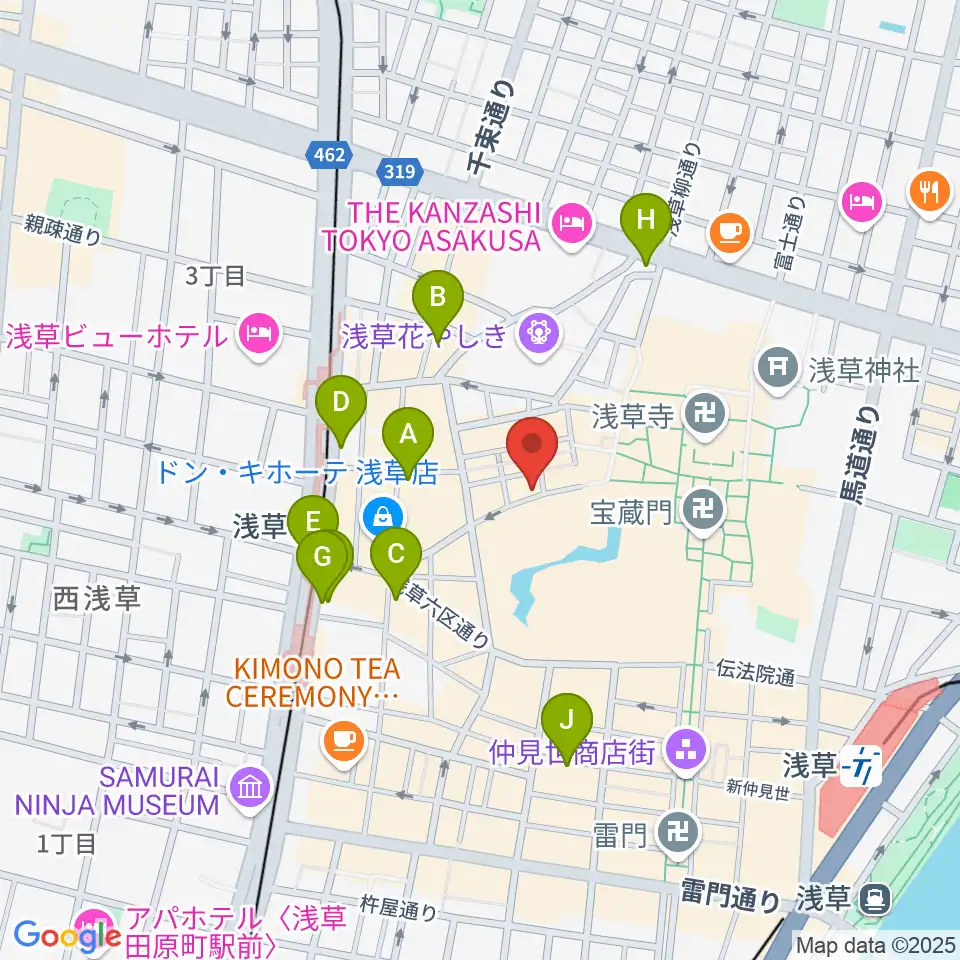 浅草木馬亭周辺のコンビニエンスストア一覧地図