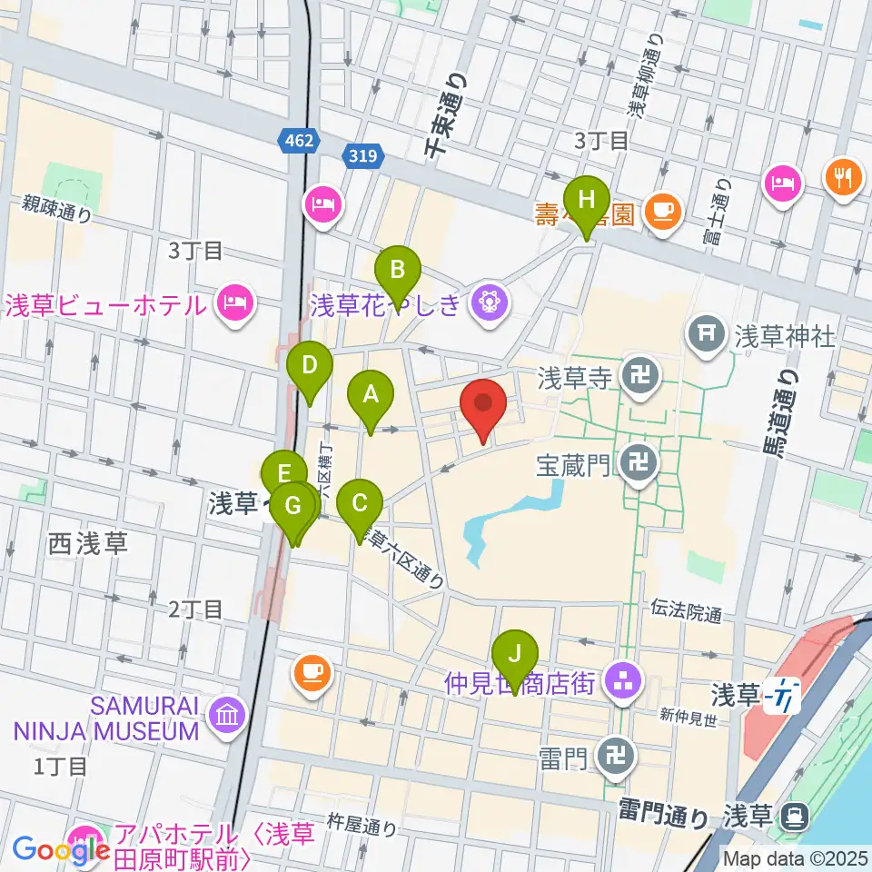 浅草木馬亭周辺のコンビニエンスストア一覧地図