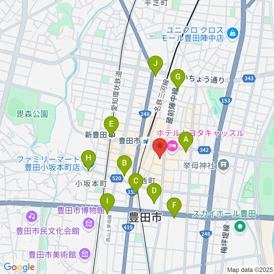 豊田市能楽堂周辺のコンビニエンスストア一覧地図