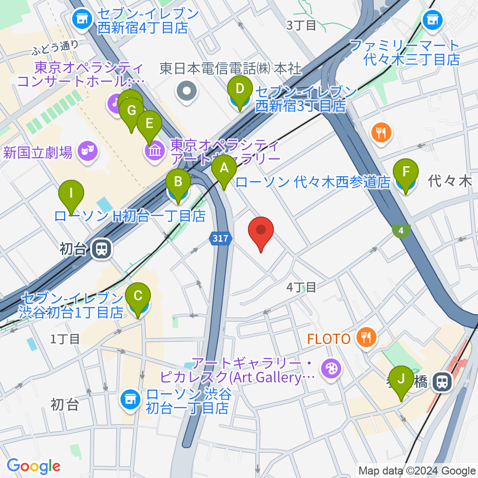 代々木能舞台周辺のコンビニエンスストア一覧地図