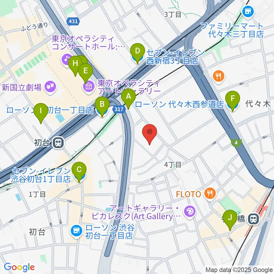 代々木能舞台周辺のコンビニエンスストア一覧地図