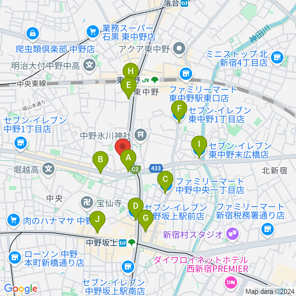 梅若能楽学院会館周辺のコンビニエンスストア一覧地図